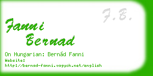 fanni bernad business card